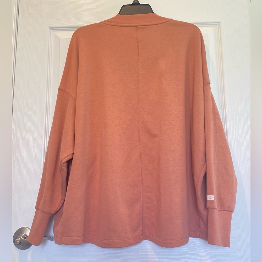 Nike Women’s Blush Orange Pearl Femme French Terry Cardigan Size Medium - Picture 2 of 10